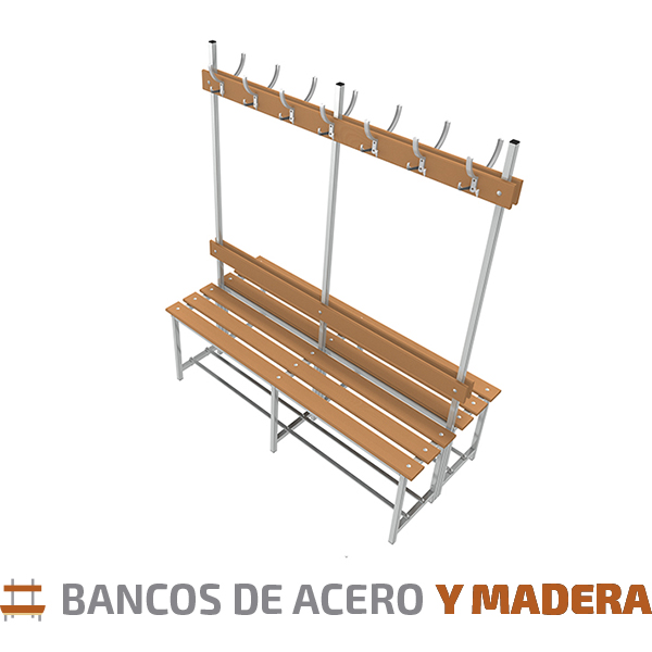 Bancos en madera y acero